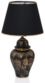 Lampa stołowa w czarno-złotym kolorze z tekstylnym kloszem (wysokość 54 cm) Derin – Opviq lights