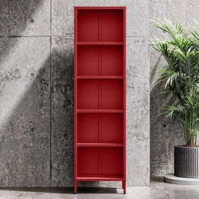 Regał na książki MARIO, 500 x 1800 x 350 mm, Modern: czerwony