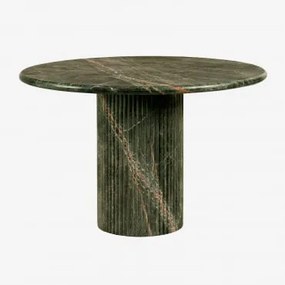 Okrągły Stół Jadalniany Ø120 Cm Z Naturalnego Kamienia Grosseto Zielony Marmur Forest - Sklum