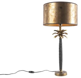 Lampa stołowa art deco brązowa z abażurem brązowym 35 cm - Areka ArtDeco Oswietlenie wewnetrzne