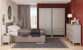 Szafa dwudrzwiowa z drążkiem i szufladami taupe D8-D61