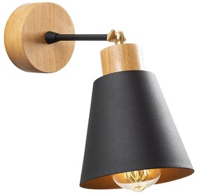 Czarno-naturalny kinkiet ø 14 cm Manavgat – Opviq lights