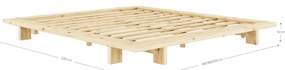 Czarne podwójne łóżko z drewna sosnowego z rusztem 140x200 cm Japan - Karup Design