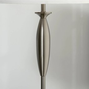 HOMCOM Zestaw 3 Lamp Srebrno Białe 1 Lampa Podłogowa 2 Lampy Stołowe Wykończenie Tkaninowe 38x38x158cm | Aosom PL