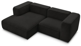 Czarny narożnik z materiału bouclé (lewostronny) Zephyr – Bobochic Paris