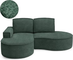 Narożnik MOLLY Lewostronny bez funkcji spania, wolnostojący tkanina ABRIAMO 09 Zielony