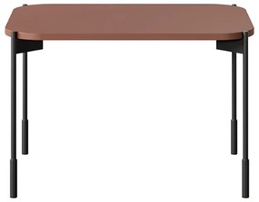 Stolik kawowy Sonatia 60 cm prostokątny na metalowych nogach - burgund