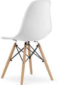 Krzesło Valora OSAKA, białe, naturalne nogi, do salonu x3