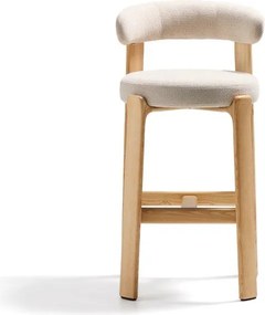 Beżowy/w jasnym naturalnym kolorze hoker z litego drewna jesionowego (wysokość siedziska 75 cm) Granite – Kave Home