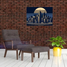 Obraz na szkle – Geometryczne miasto (70x50 cm)