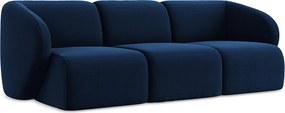 3-osobowa kanapa modułowa - z tkaniny welwetowej - królewski niebieski - LANI