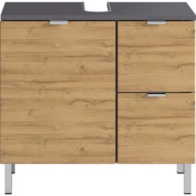 Szafka pod umywalkę z dekorem dębu Germania Mauresa, szer. 60 cm
