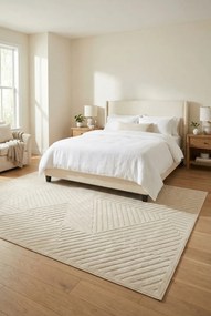 Kremowy dywan skandynawski zewnętrzny H9-E35