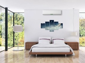 Obraz - Księżyc z gwiazdami (125x70 cm)