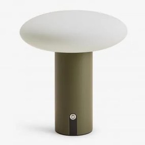 Bezprzewodowa Lampa Stołowa Led Z Żelaza Zosima Intensywny Verde Olive - Sklum