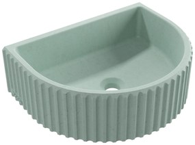 Umywalka betonowa podwieszana / nablatowa półokrągła bez otworu na baterię 45 x 36 cm MUSLIN | różne kolory : Kolor - Miętowy, Typ montażu - nablatowa