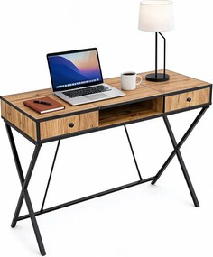 Loftowe biurko na metalowej podstawie 120 cm dąb craft F4-W41