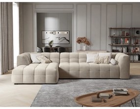 Beżowy aksamitny narożnik Windsor &amp; Co Sofas Vesta, lewostronny