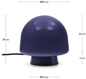 Ciemnoniebieska lampa stołowa ze szklanym kloszem (wysokość 20 cm) Reig – Kave Home