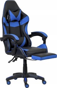 Fotel gamingowy z podnóżkiem Raxor, kolor czarno-niebieski