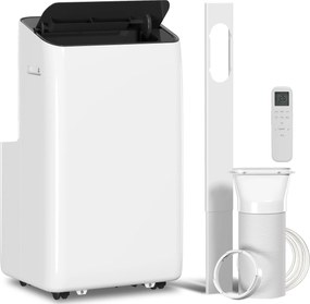 HOMCOM Przenośny klimatyzator 12 000 BTU z technologią inwerterową, 6 w 1 klimatyzacja z automatyczną oscylacją 60°, timerem 24-godzinnym i pilotem | Aosom PL