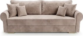 Sofa z Funkcją Spania RELON Beżowa Nowoczesna