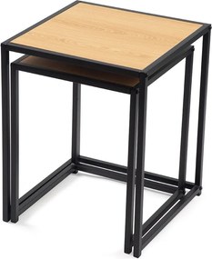 Stoliki w dekorze dębu zestaw 2 szt. 38x38 cm Noah – Bonami Essentials