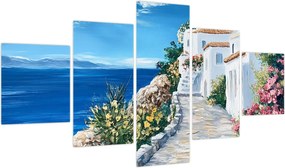 Obraz - Uliczka nad morzem (125x70 cm)