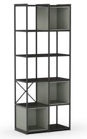 Zielono-czarny regał 71x179 cm Anya – Marckeric