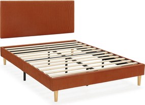 Kolumnowy stelaż + zagłówek Bari 140x190 cm kolor Ceglasty