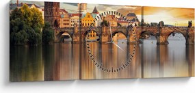Obraz - Praga (z zegarem) (90x30 cm)