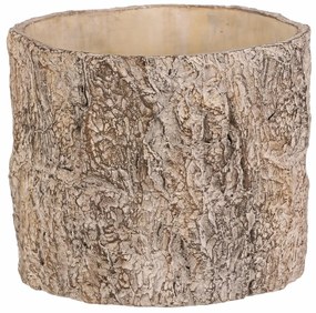 Osłonka na kwiaty imitująca korę drzewa, 21 x 21 x 17 cm, beton, 21 cm