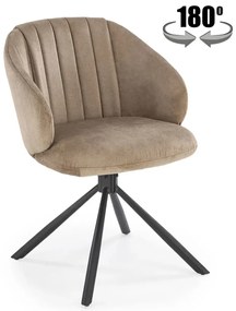 Krzesło tapicerowane K533 cappuccino/czarne obracane HALMAR