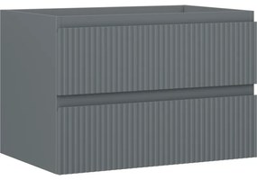 Mexen Rivel szafka łazienkowa podumywalkowa 70 cm, 2 szuflady, ryflowana , grafit mat - 91A20-07047-2-BFF66