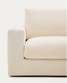 Beżowy narożnik z tkaniny szenilowej (prawostronny/z szezlongiem) Alea – Kave Home