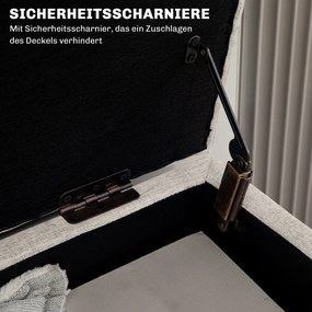 HOMCOM Ławka z Przestrzenią do Przechowywania, do 120 kg, Wygląd Lnu, 110x39x45cm, Kolor Beżowy