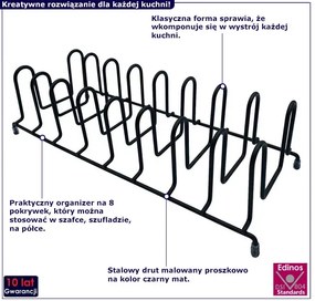 Klasyczny metalowy stojak kuchenny na pokrywki - Gopox 6X