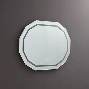 Lustro LED "Horizonte" z fasetowaną krawędzią i oświetleniem cm 90x70h