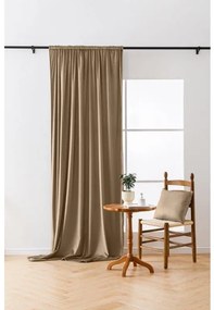 Jasnobrązowa zasłona zaciemniająca VELVET 140x250 cm Zawieszanie: Metalowe pierścienie