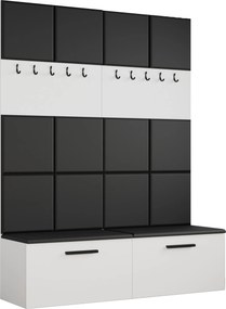 Masseno Garderoba MODULO 161,2/204/40 cm do Przedpokoju Nowoczesna Biała