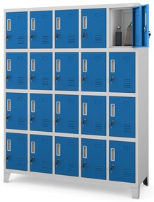 Szafa skrytkowa socjalna BHP szaro-niebieska: ROBERT 1360 x 1720 x 450 mm