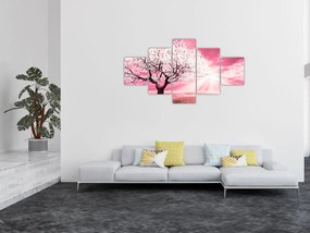 Różowy obraz drzewa (125x70 cm)