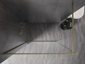 Mexen Kioto-F ścianka prysznicowa Walk-in z ramką 120 x 202 cm, transparent 8 mm, złota szczotkowana - 800-120-104-55-00