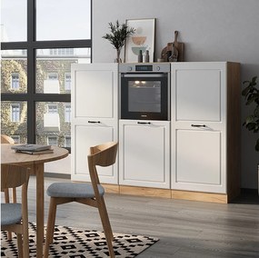 Blok kuchenny biały dworek/złoty dąb 180x46x81.6 r-line