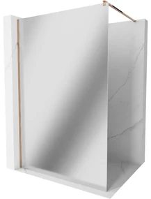 Mexen Kioto ścianka prysznicowa Walk-in 140 x 200 cm, lustro 8 mm, różowe złoto - 800-140-101-60-50