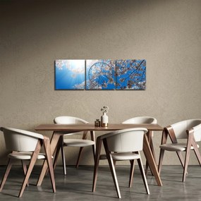 Obraz - Wiśniowe kwiaty (z zegarem) (90x30 cm)
