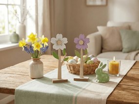 Drewniany kwiat FLORIA na podstawce, 18 cm - różne kolory Kolor: Kremowy