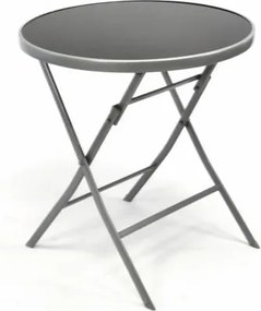 Garden Bistro stół składany z blatem szklanym - srebrny