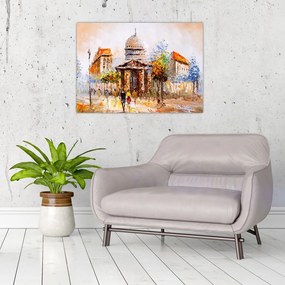 Obraz na szkle - Malowana miejska pamiątka (70x50 cm)