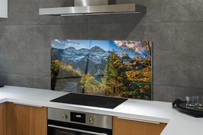 Panel szklany do Kuchni Alpejski Krajobraz z Jeziorem